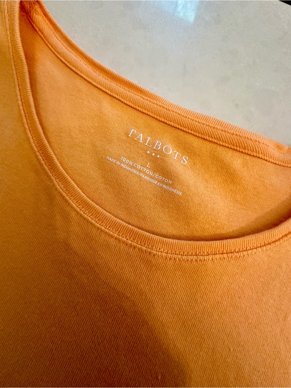 Talbots Women's Short Sleeve Tee in Orange - Picture 2 of 3